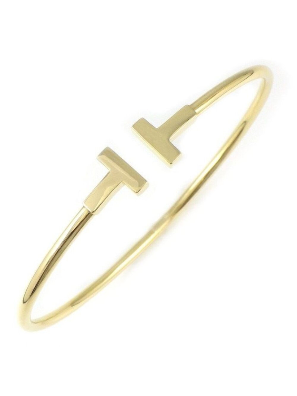 Tiffany & Co Bangle T Wire Narrow 18k Yellow Gold Bracelet